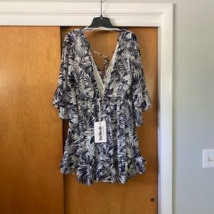 Lulus blue and white floral mini dress!